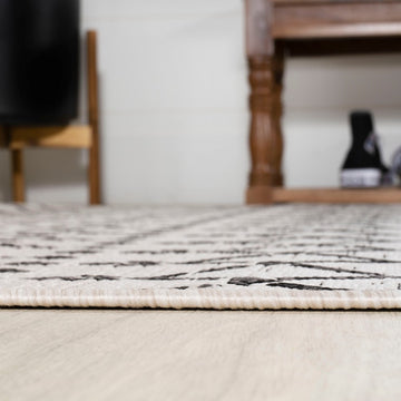 Ourika Moroccan Geometric Textured Weave Indoor/outdoor Round Rug